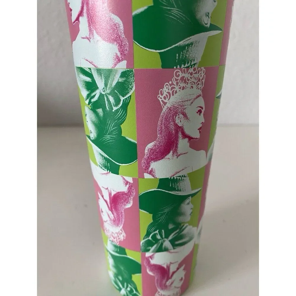 Universal Studios WICKED Elphaba‎ And Glinda Metal Tumbler With Straw NEW
